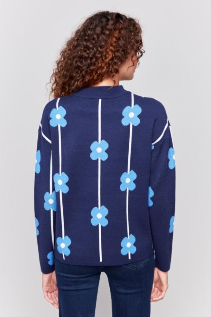 Plush Floral Print Sweater Product Image