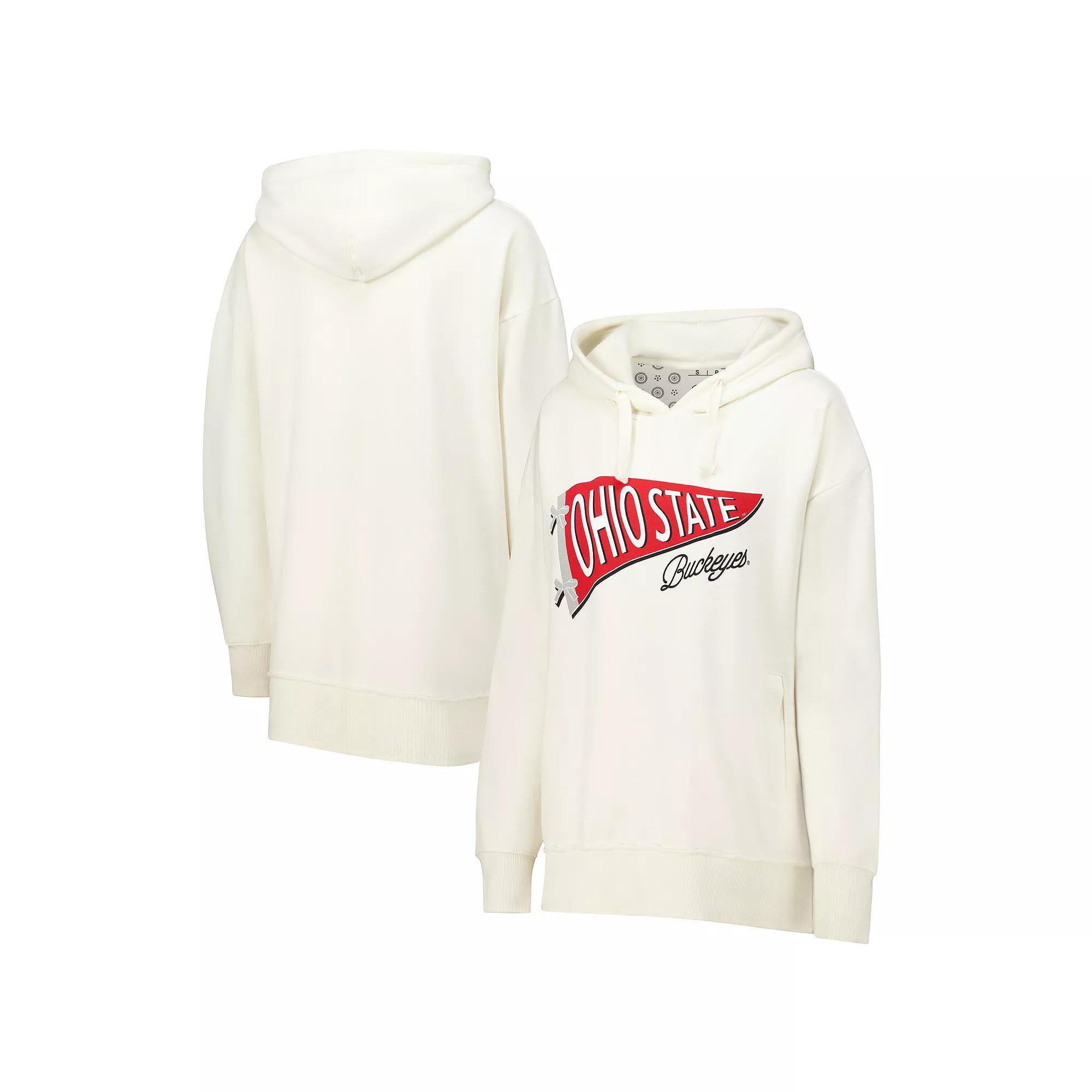 Women's Pressbox  Cream Ohio State Buckeyes Marni Pullover Hoodie, Size: XL, Beige Product Image