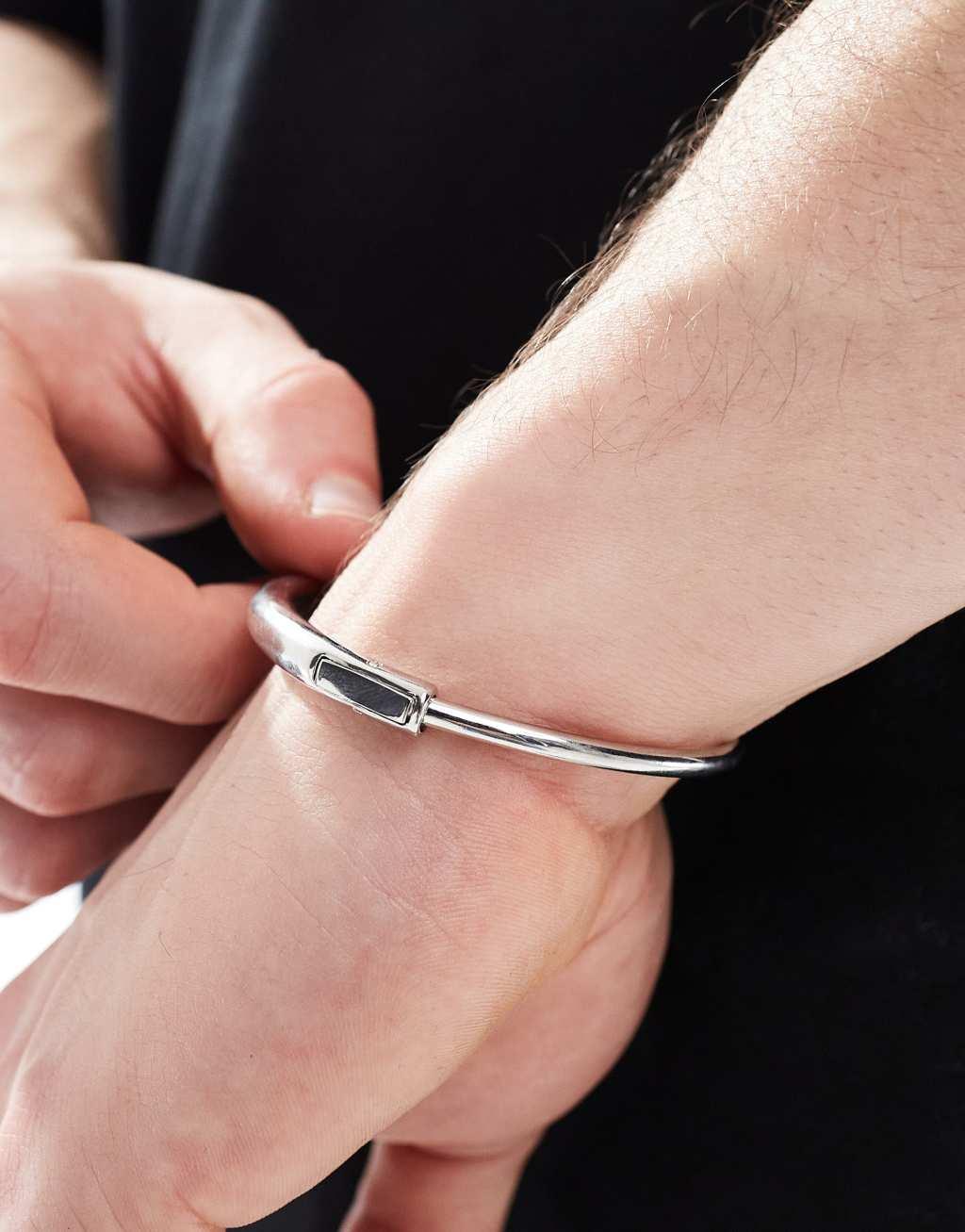 ASOS DESIGN bangle bracelet in silver tone Product Image