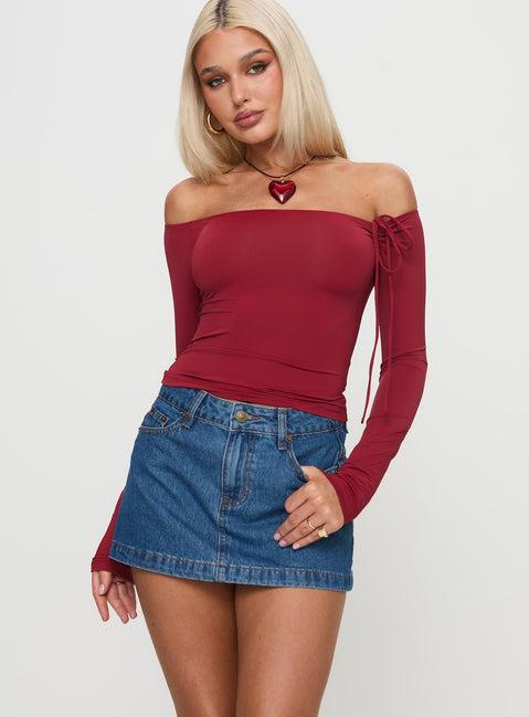 Nicolina Low Rise Denim Mini Skirt Light Wash Tall Product Image