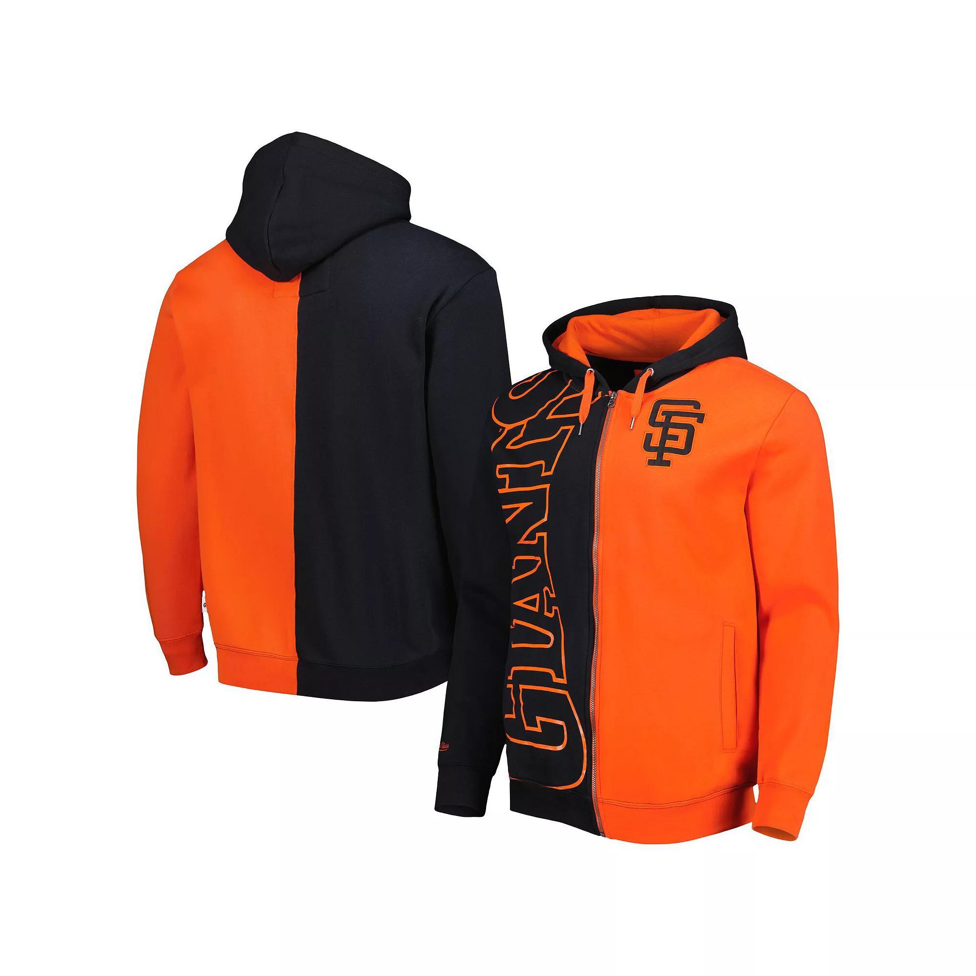 Mens Mitchell & Ness /Orange San Francisco Giants Fleece Full-Zip Hoodie Product Image