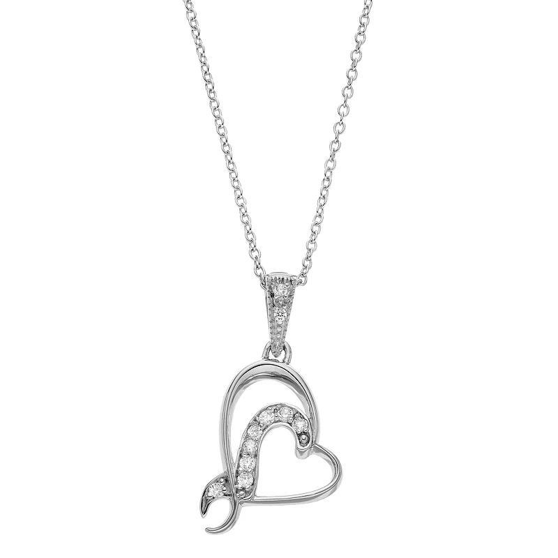 Sentimental Expressions Sterling Silver Cubic Zirconia Sister Bridesmaid Heart Necklace, Women's, Size: 18", White Product Image