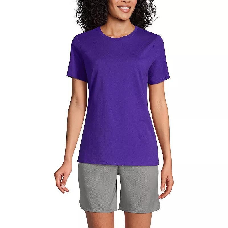 Women's Lands' End Short Sleeve Essential Tee, Size: Medium, Ice Pink Product Image