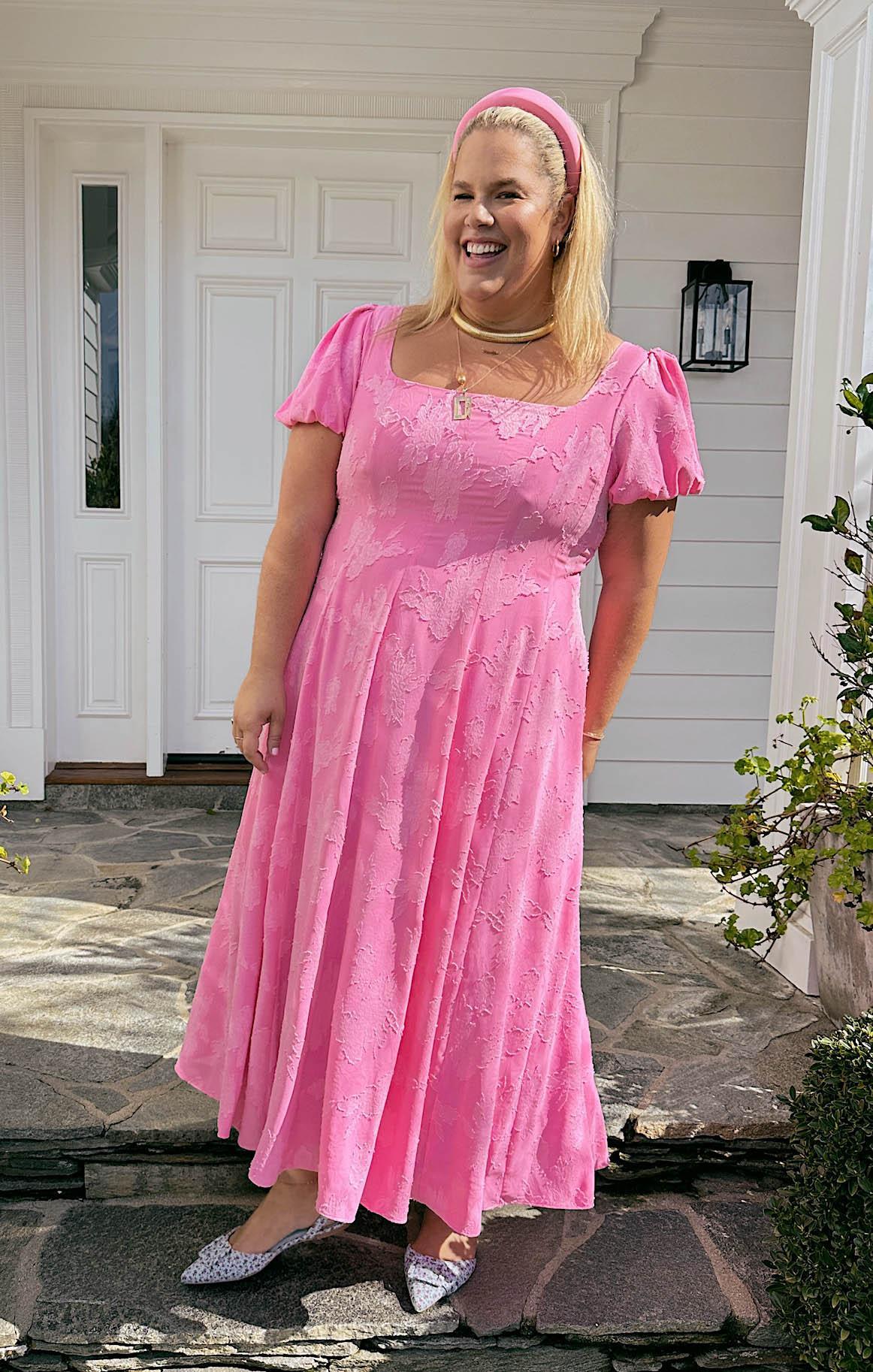 Mia Midi Dress ~ Pink Clip Floral Product Image