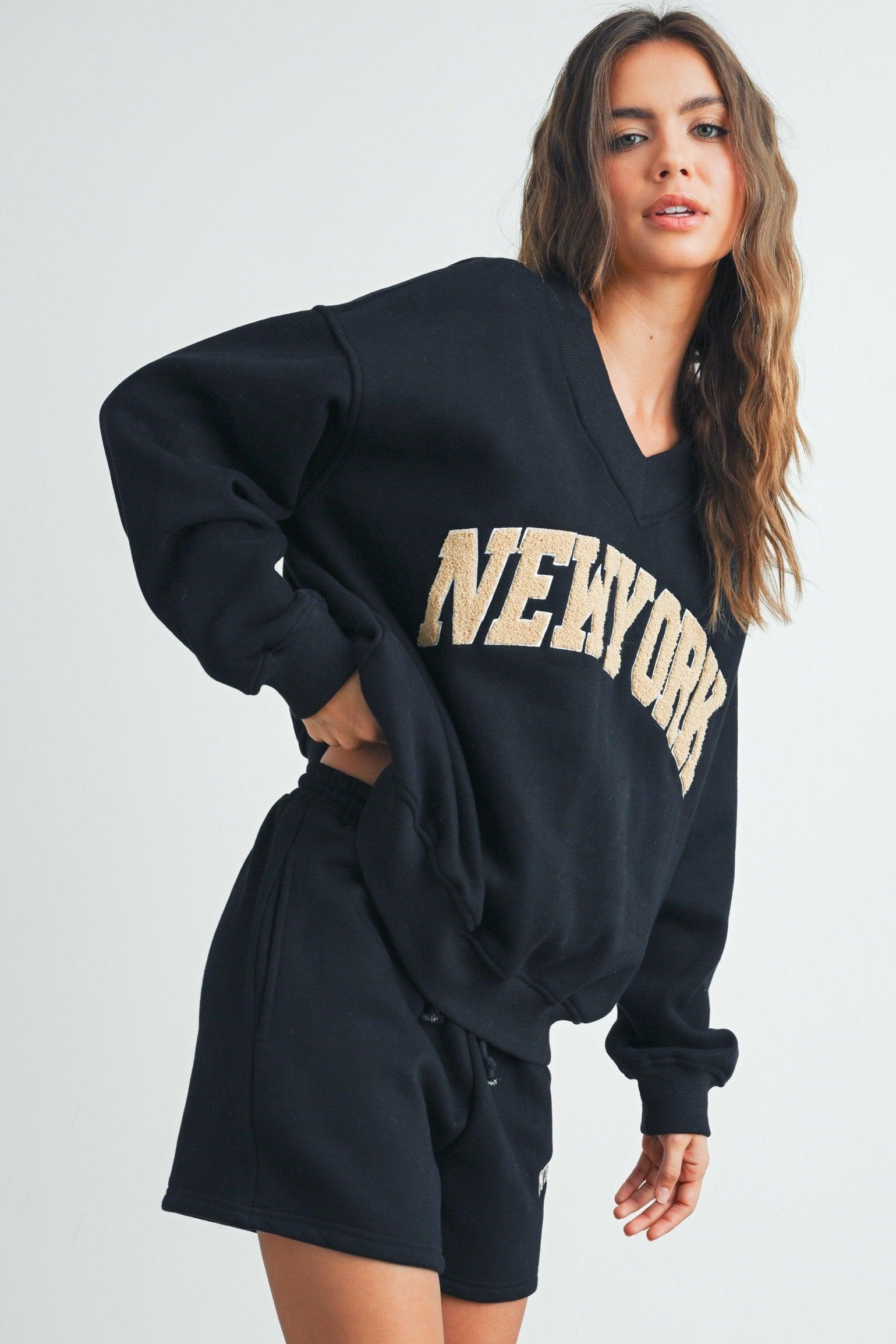 New York V Neck Sweatshirt Product Image