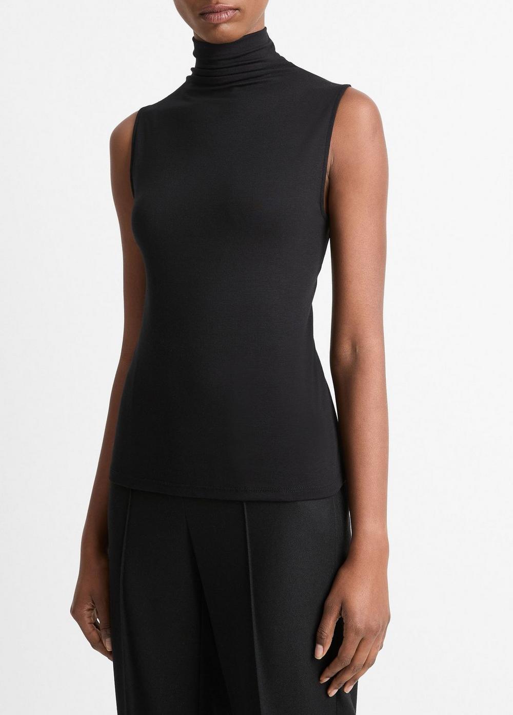 Womens Sleeveless Turtleneck, Black, Size XS Vince Product Image