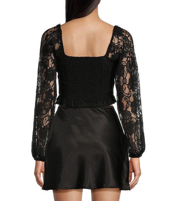 Evolutionary Long Sleeve Printed Lace Corset Top Product Image