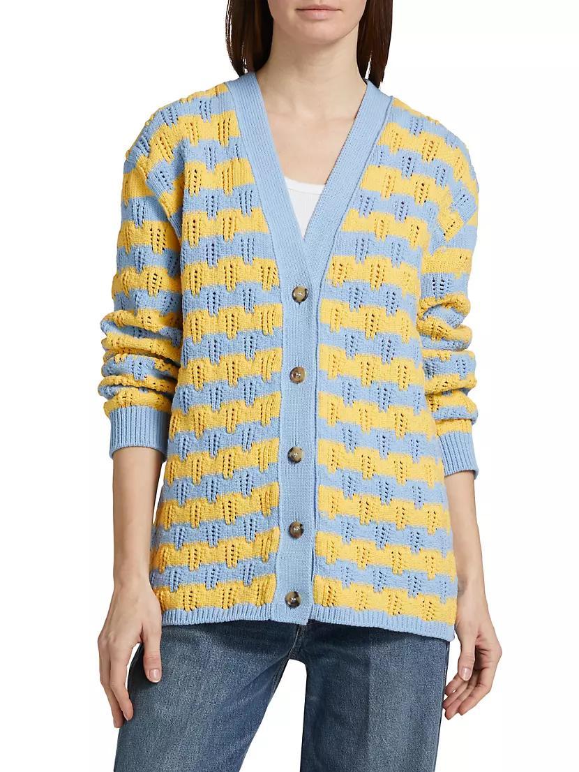 Striped Cottob-Blend Cardigan Product Image