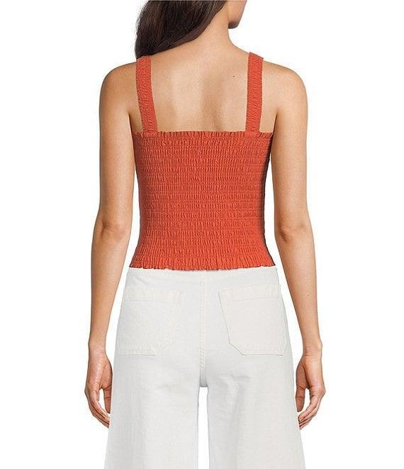 Ariat Darla Linen Blend Sleeveless Square Neck Smocked Crop Top Product Image