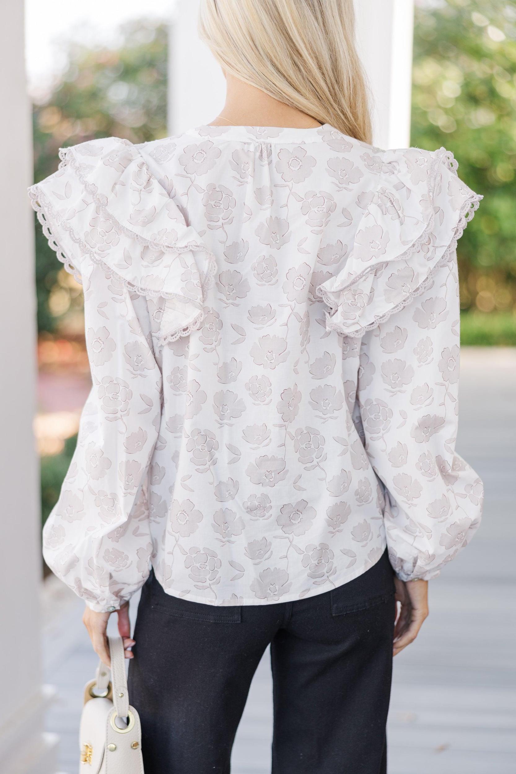 The Rendezvous Cream Floral Blouse Female Product Image
