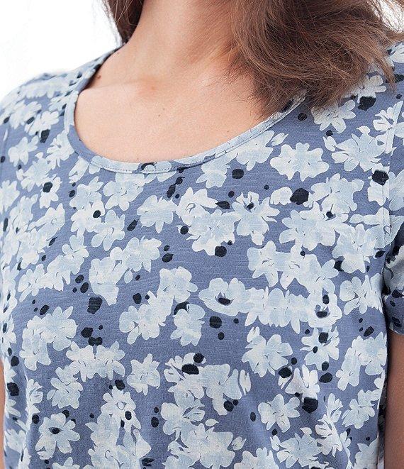 Aventura Kenley Floral Organic Cotton Slub Knit Jersey Scoop Neck Tee Product Image