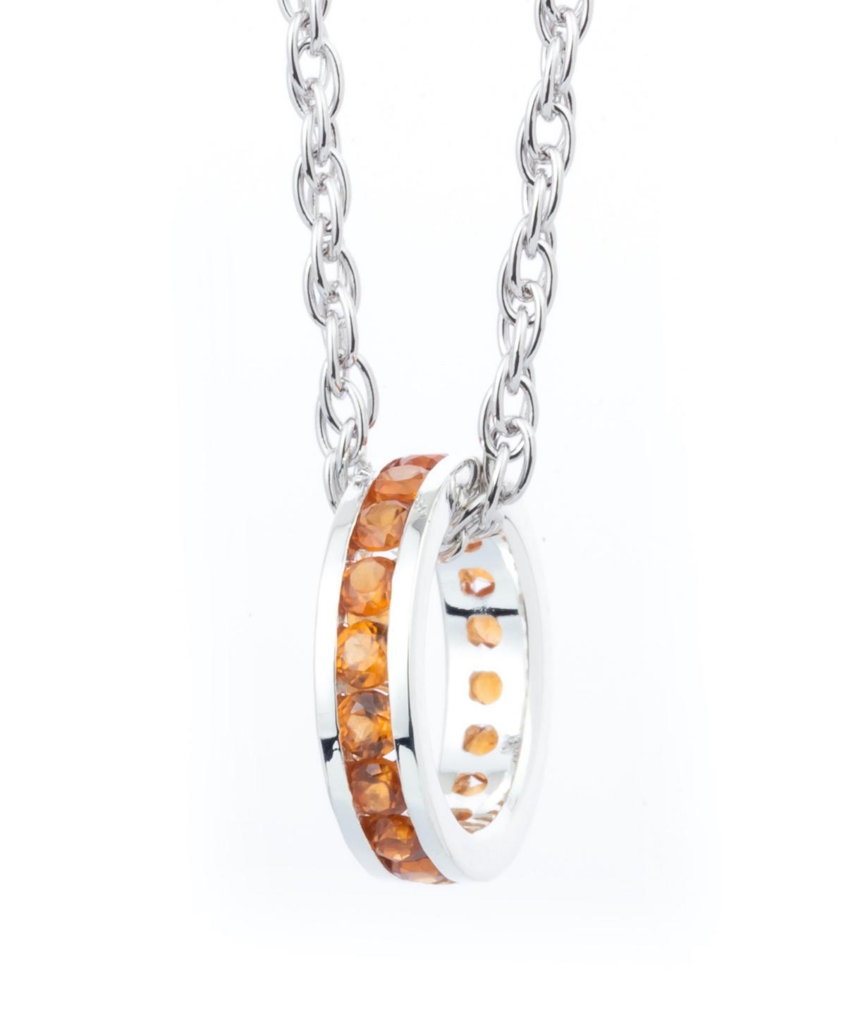 Traditions Jewelry Company Sterling Silver Channel-Set White Topaz Birthstone Pendant Necklace, Womens Product Image