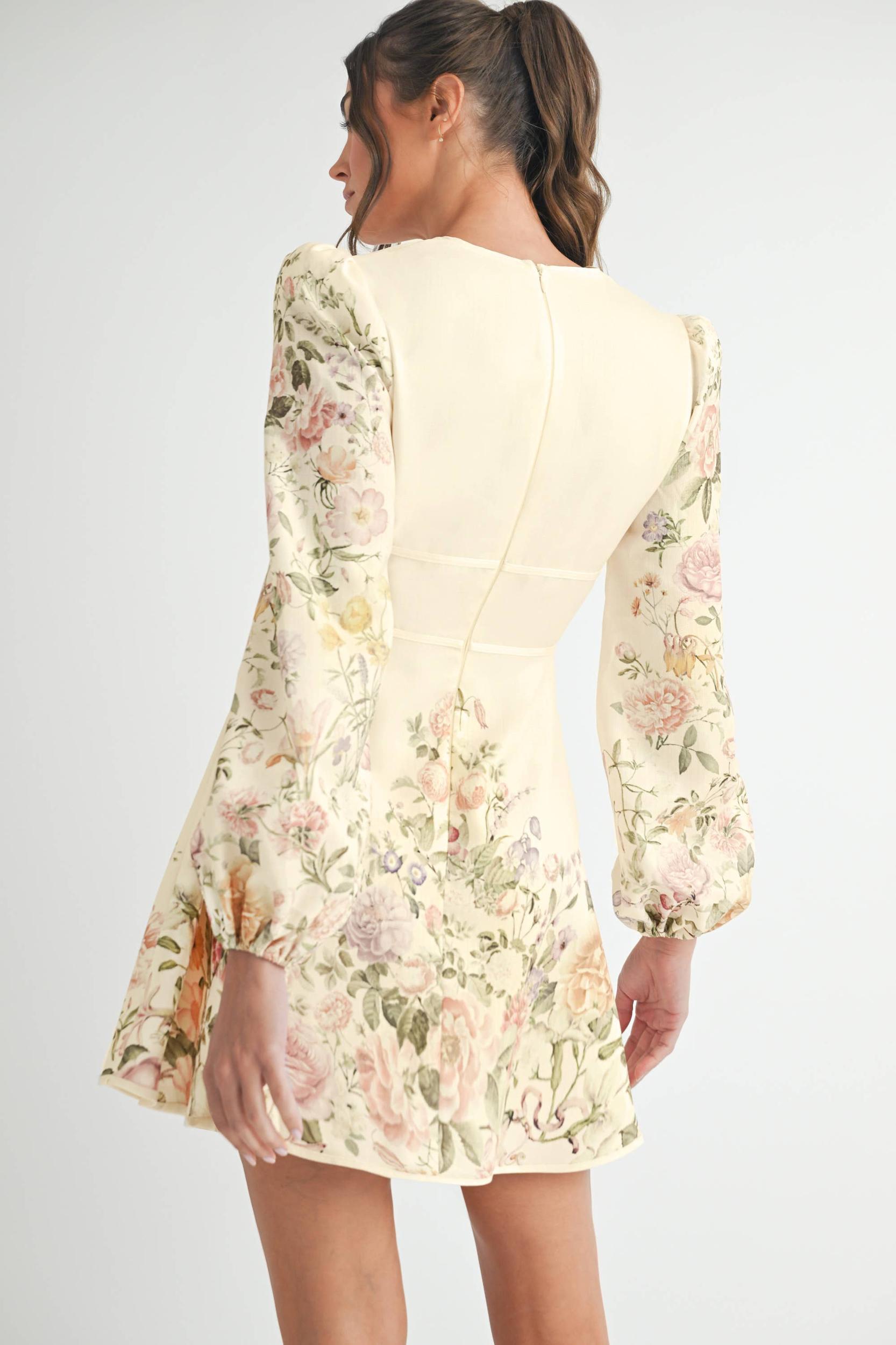 Floral Long Sleeve Mini Dress Product Image