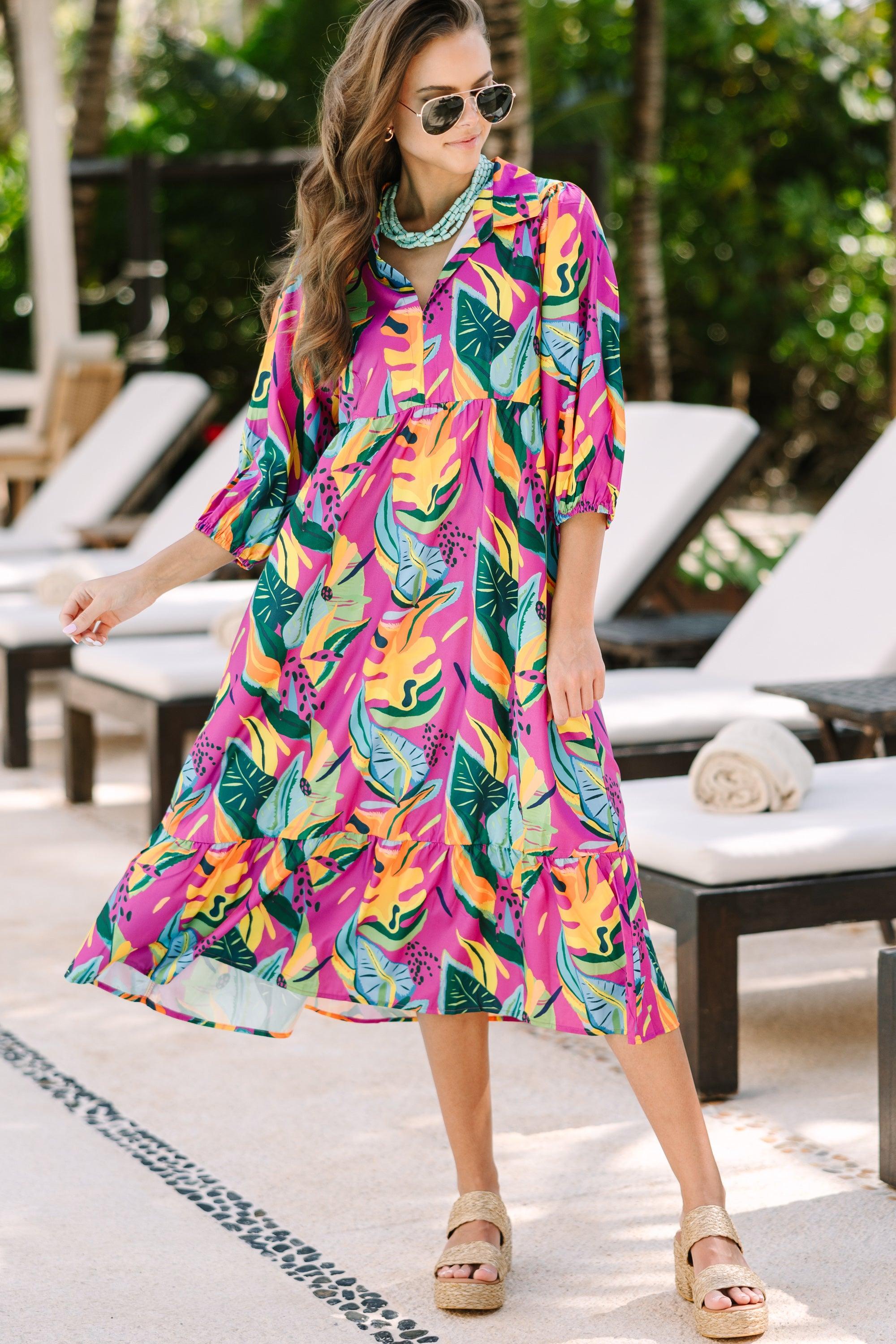 Living For Fun Grape Purple Midi Dress Female Product Image
