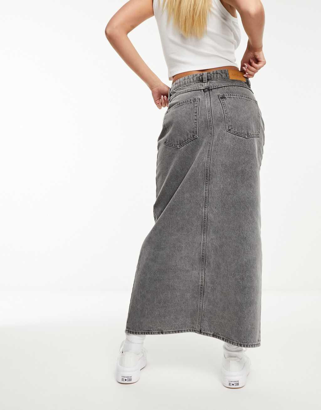 Monki midi denim skirt Product Image