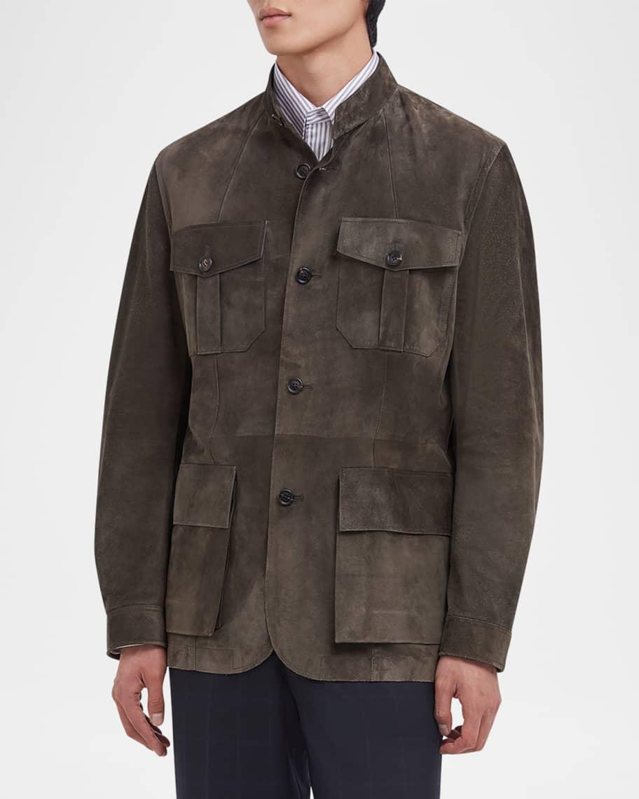 Mens Suede Shirt Jacket Product Image