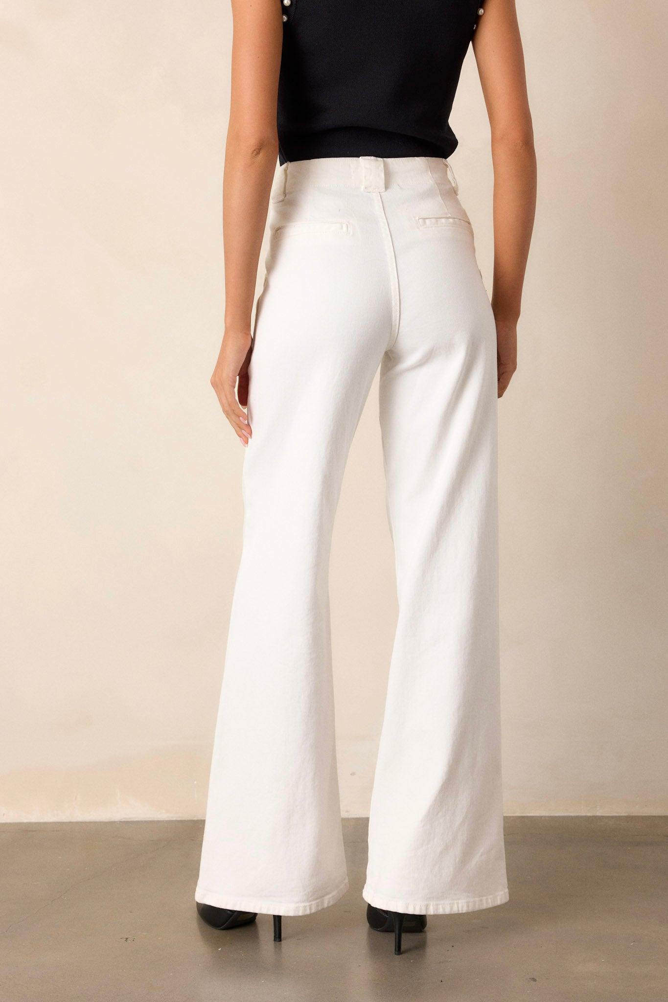 Hazy Days White Wide Leg Jeans Product Image