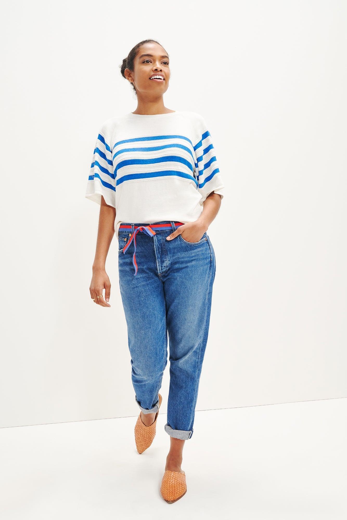 Bonet Top - Sky Ivory Stripe - ReAmour Product Image