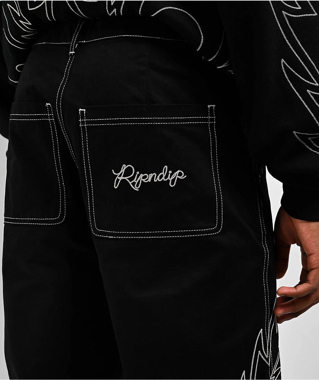 RIPNDIP Howdy Chainstitch Black Pants Product Image