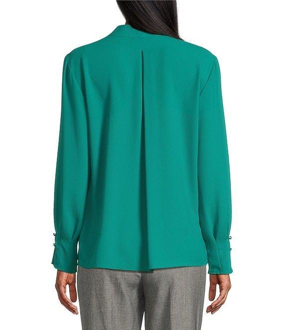 Investments Woven Long Sleeve V-Neck Top Product Image