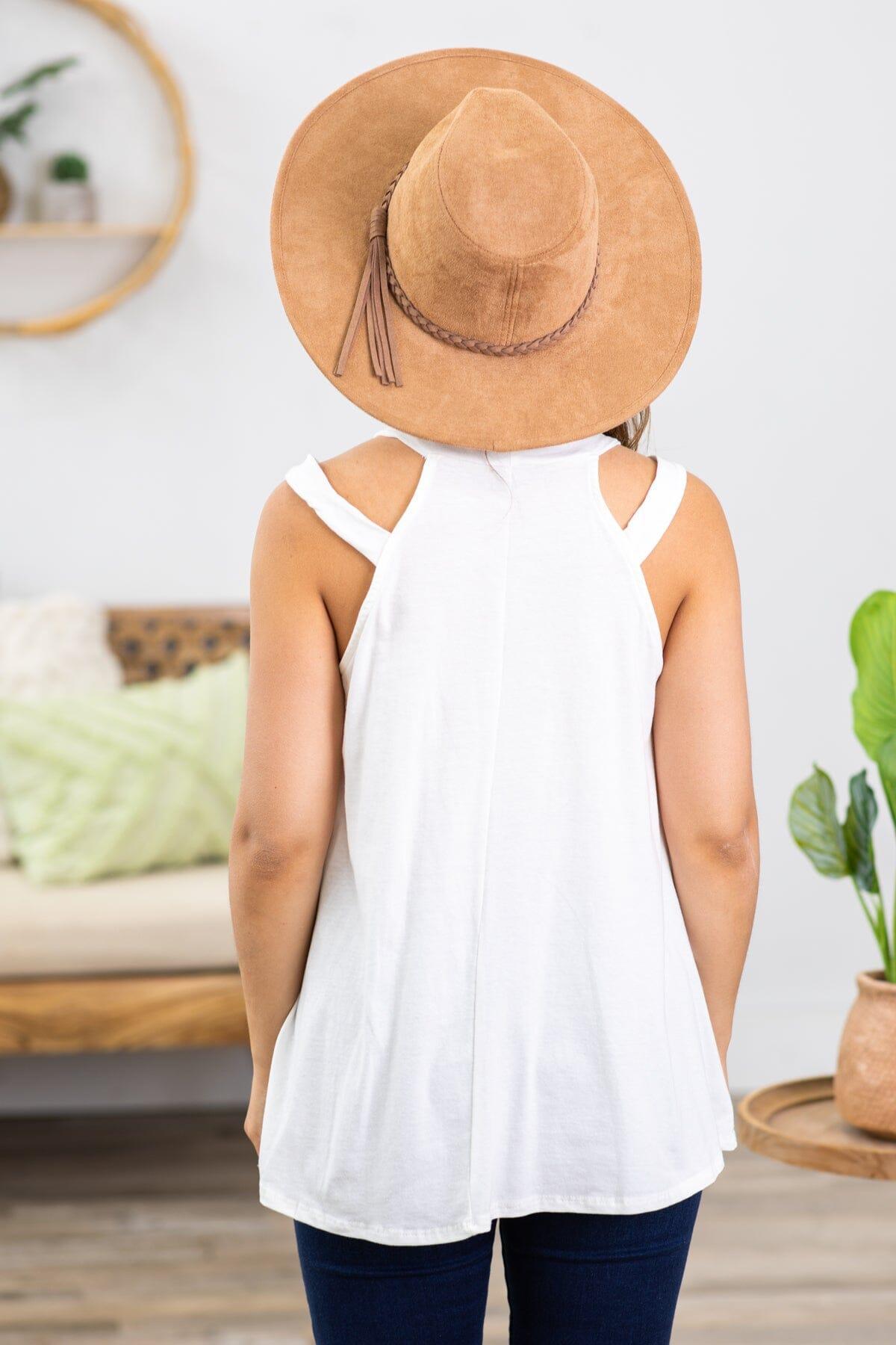 Ivory Double Strap Round Neck Tank Product Image
