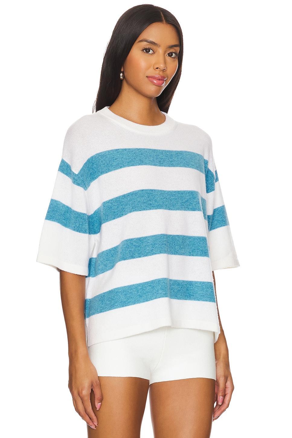 Cashmere Striped Easy T-shirt White + Warren Product Image