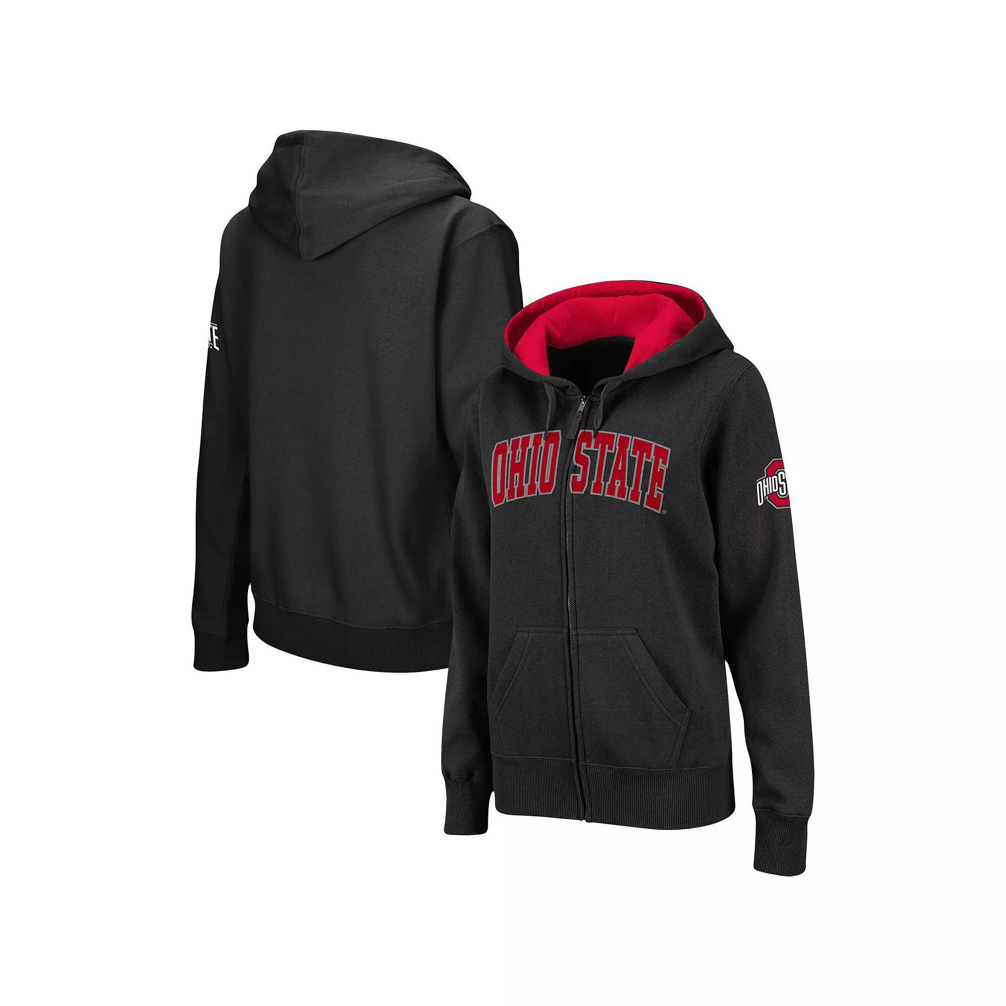 Women's Black Ohio State Buckeyes Arched Name Full-Zip Hoodie, Size: Small Product Image