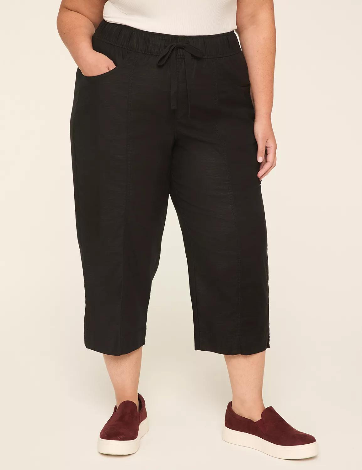 Slub Pull-On Crop Pant Product Image