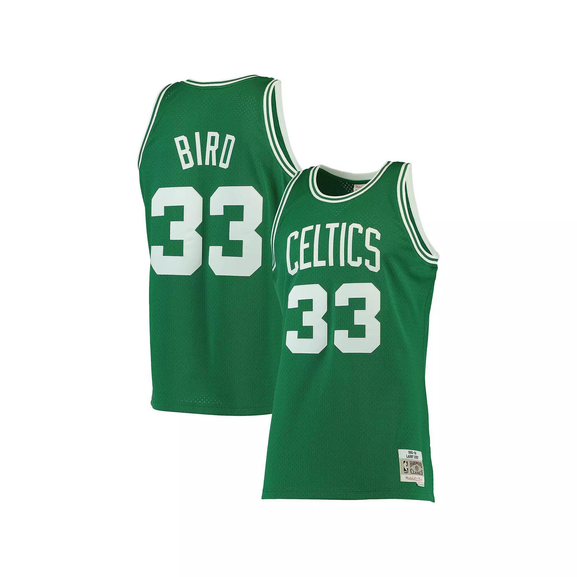 Men's Mitchell & Ness Larry Bird Kelly Green Boston Celtics Big & Tall Hardwood Classics Jersey, Size: 5XB Product Image