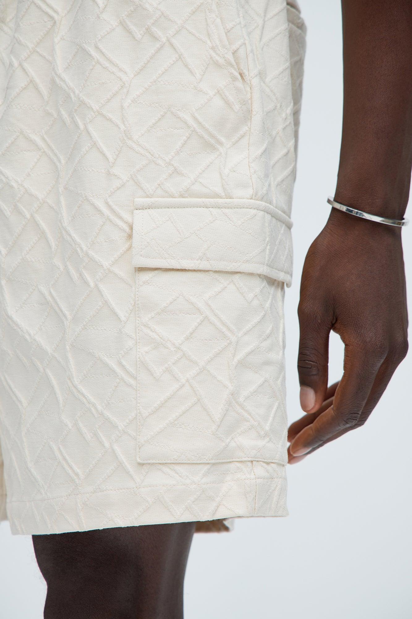 Gerrish Textured Shorts - Cream Product Image