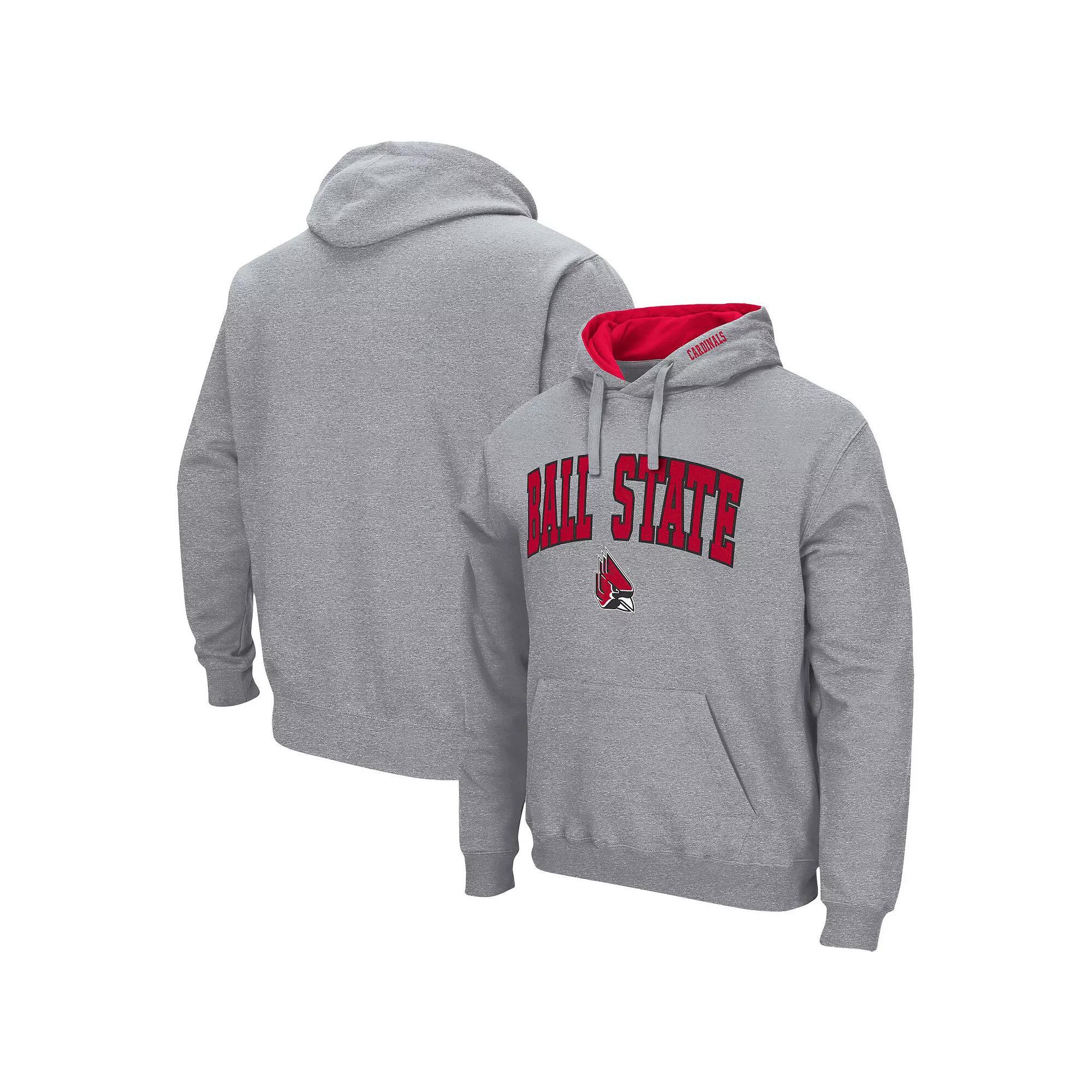 Men's Colosseum Heathered Gray New Hampshire Wildcats Arch and Logo Pullover Hoodie, Size: Small, Unh Grey Product Image