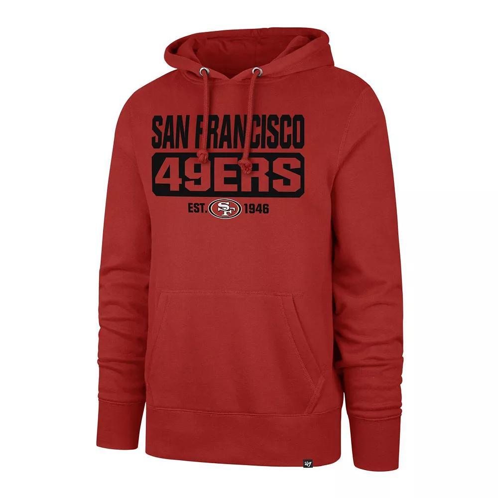 Men's '47 Scarlet San Francisco 49ers Box Out Headline Pullover Hoodie, Size: Medium, Red Product Image