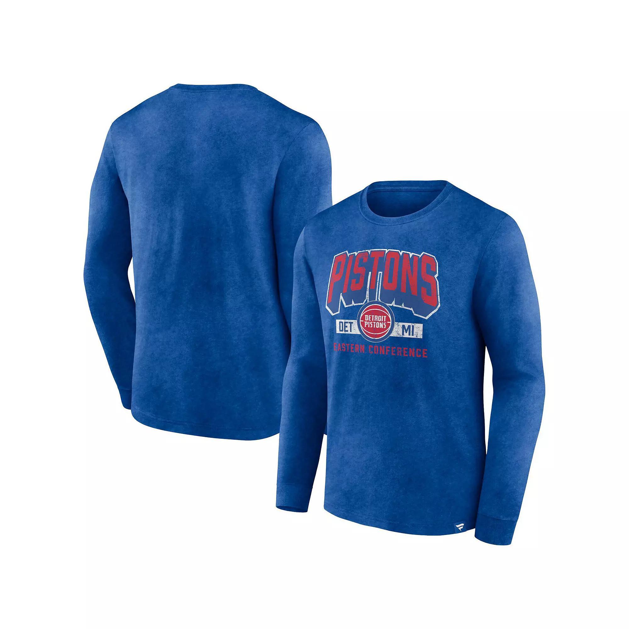 Men's Fanatics Branded Heather Navy Washington Wizards Front Court Press Snow Wash Long Sleeve T-Shirt, Size: 2XL, Wiz Blue Product Image