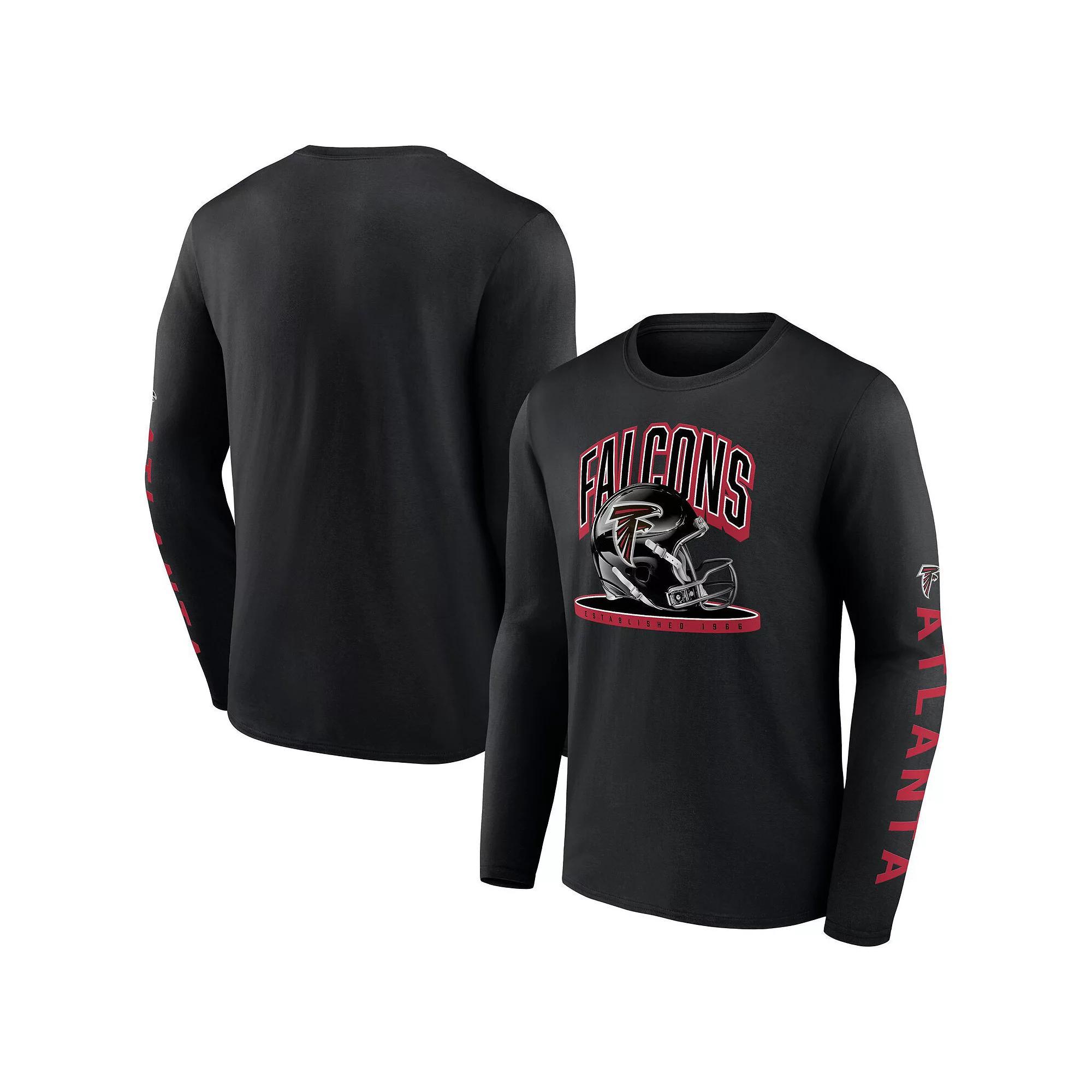 Men's Fanatics Branded  Black Atlanta Falcons Helmet Platform Long Sleeve T-Shirt, Size: Small Product Image