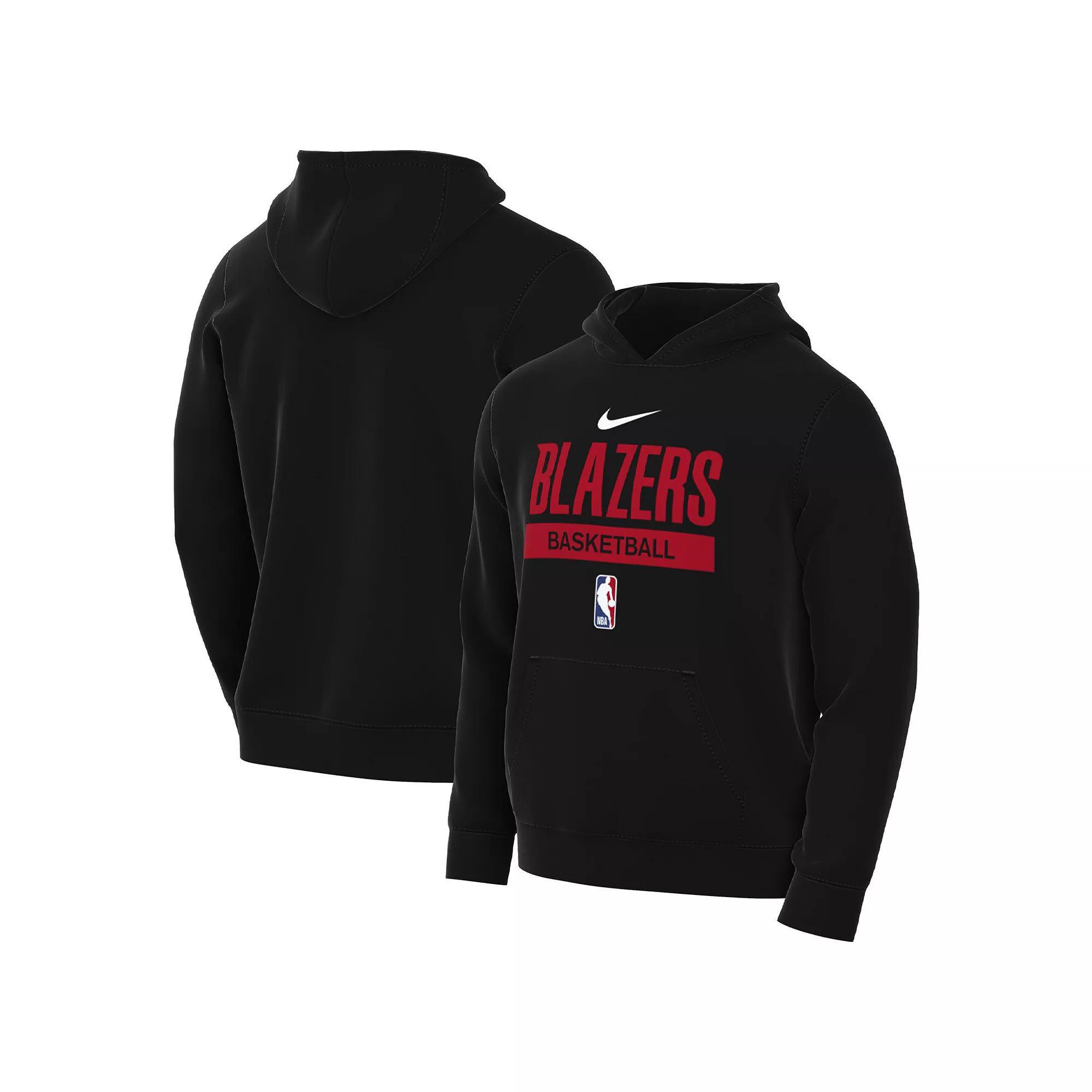 Men's Nike Black Portland Trail Blazers 2022/23 Spotlight On-Court Practice Performance Pullover Hoodie, Size: Small Product Image