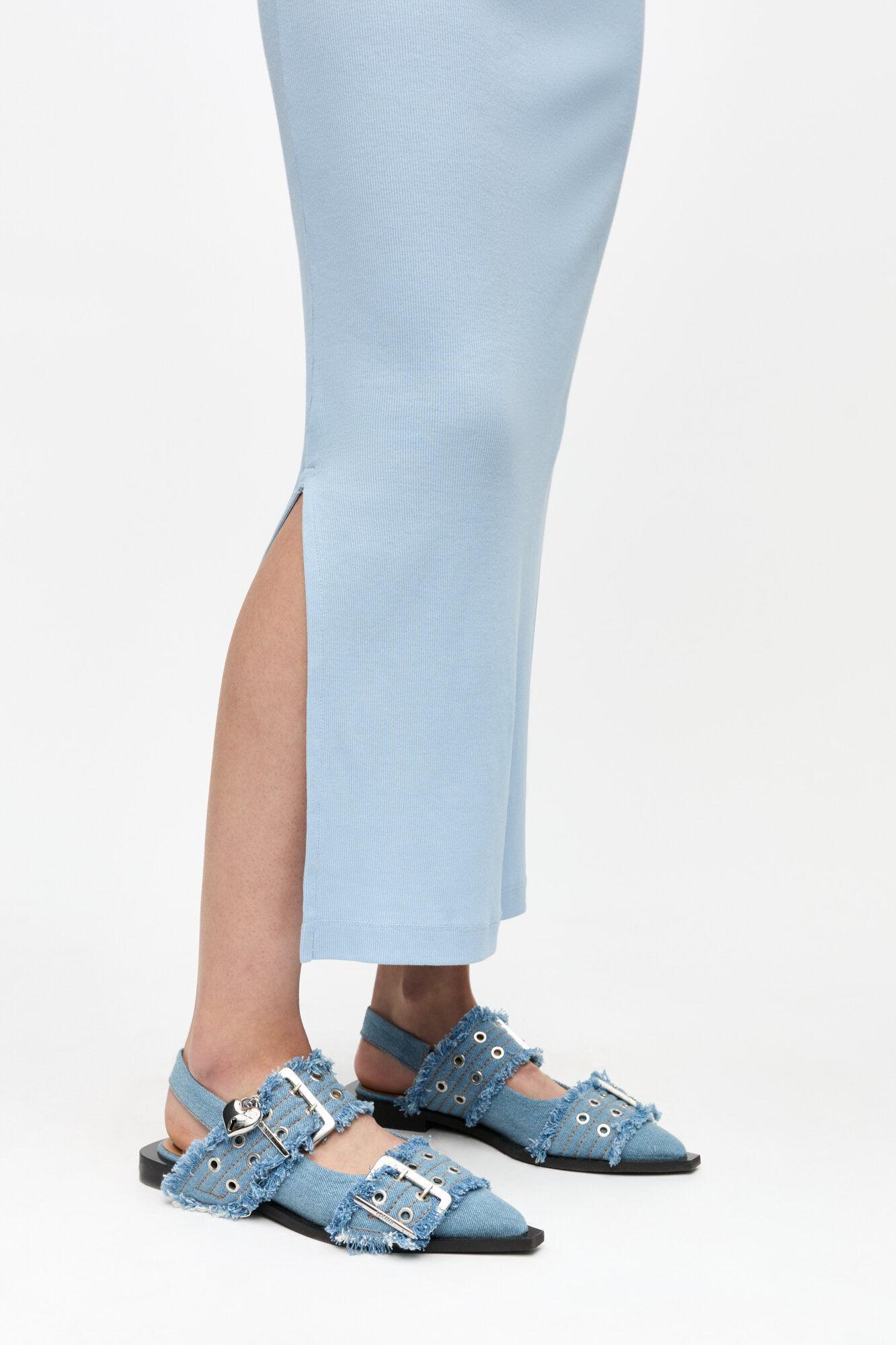 Denim Charms Feminine Buckle Ballerinas Product Image