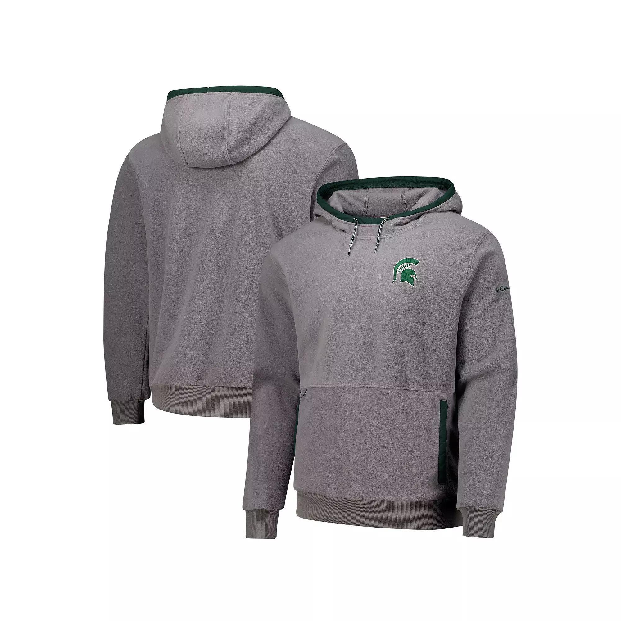 Men's  Columbia  Gray Michigan State Spartans   Flanker Fleece Pullover Hoodie, Size: 2XL, Grey Product Image
