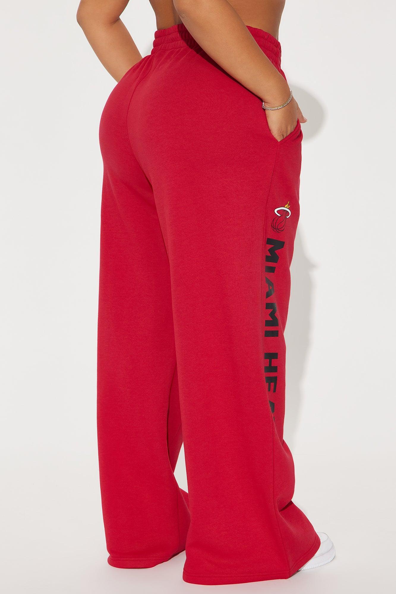 Miami Heat Warm Up Wide Leg Pant - Red Female Product Image