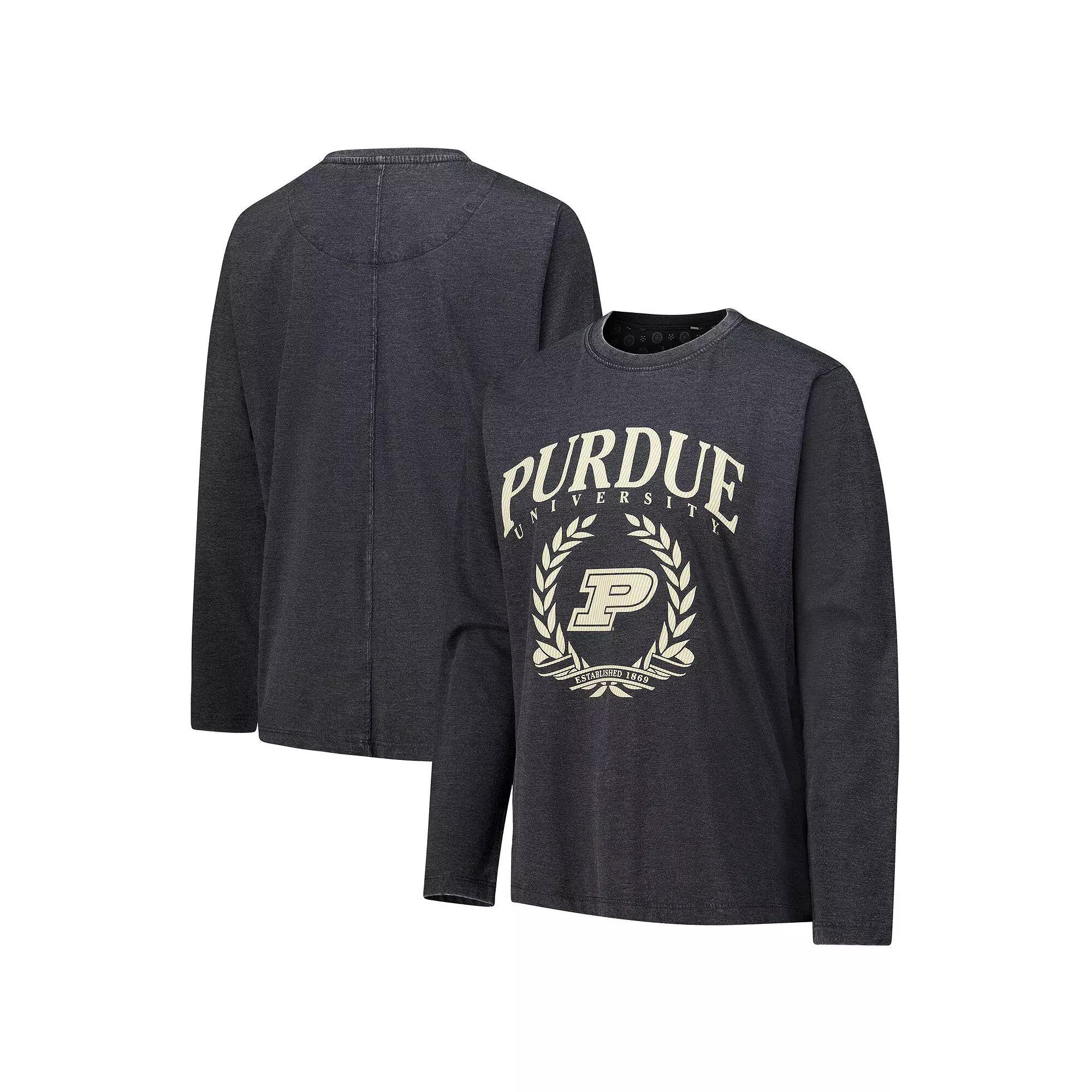 Womens Pressbox Purdue Boilermakers Chandler Olive Leaf Arch Long Sleeve T-Shirt Product Image