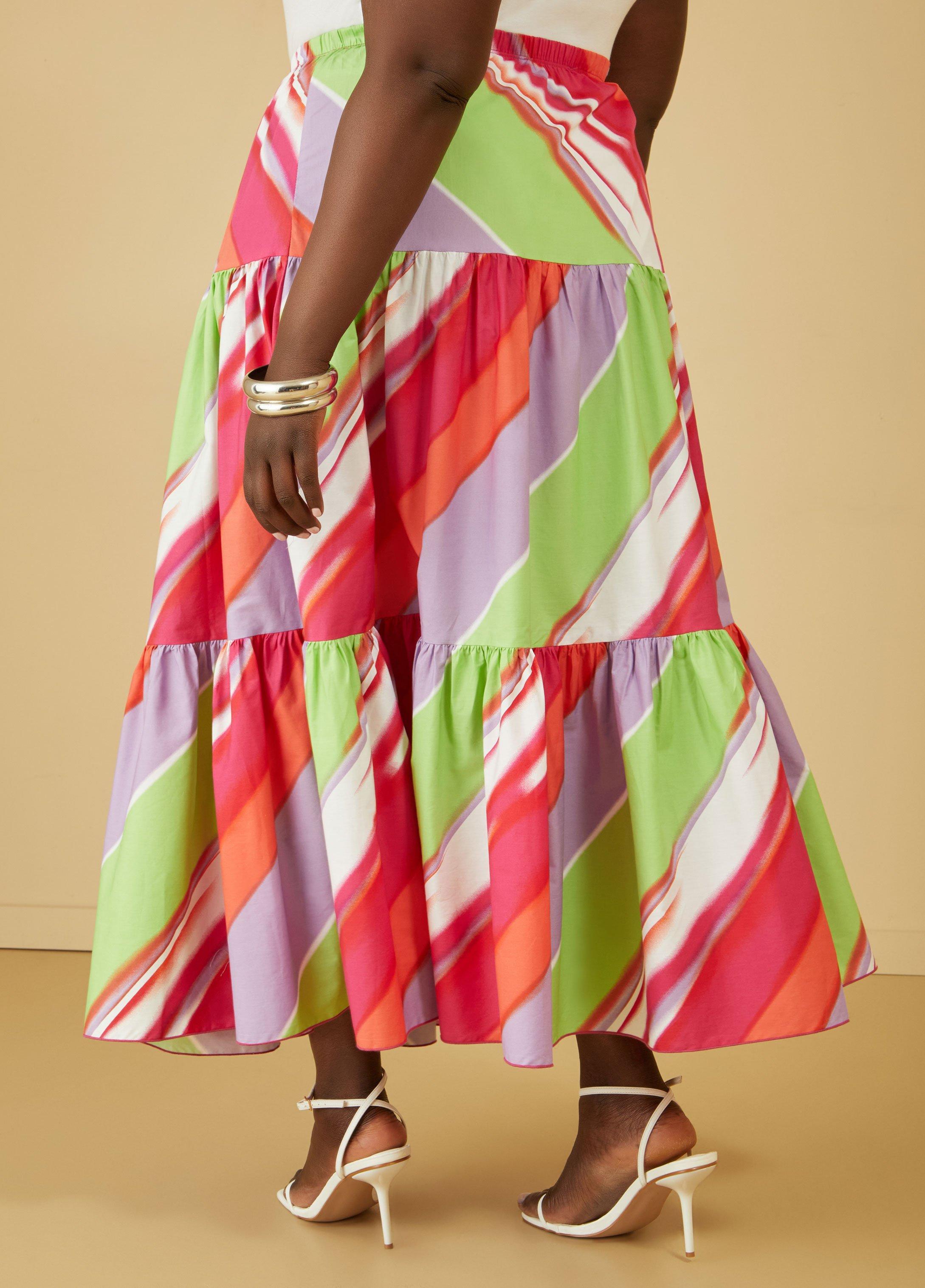 Plus Size Striped Off The Shoulder Blouse Ashley Stewart Product Image
