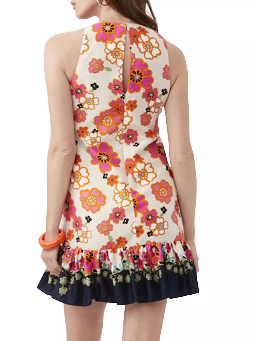 Berry Floral Ruffle-Hem Minidress Product Image