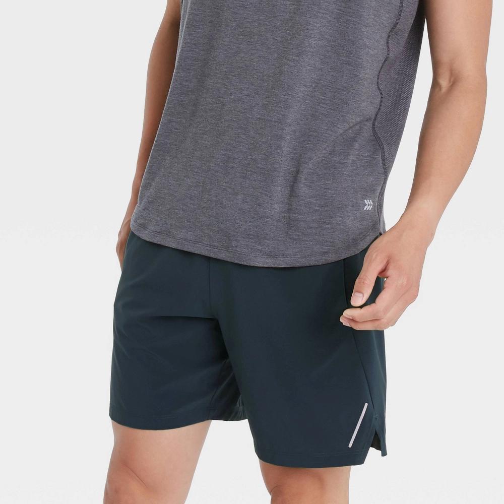 Mens 7 Active Light Unlined Run Shorts - All In Motion Black XXL: Moisture Wicking, Quick Drying Product Image