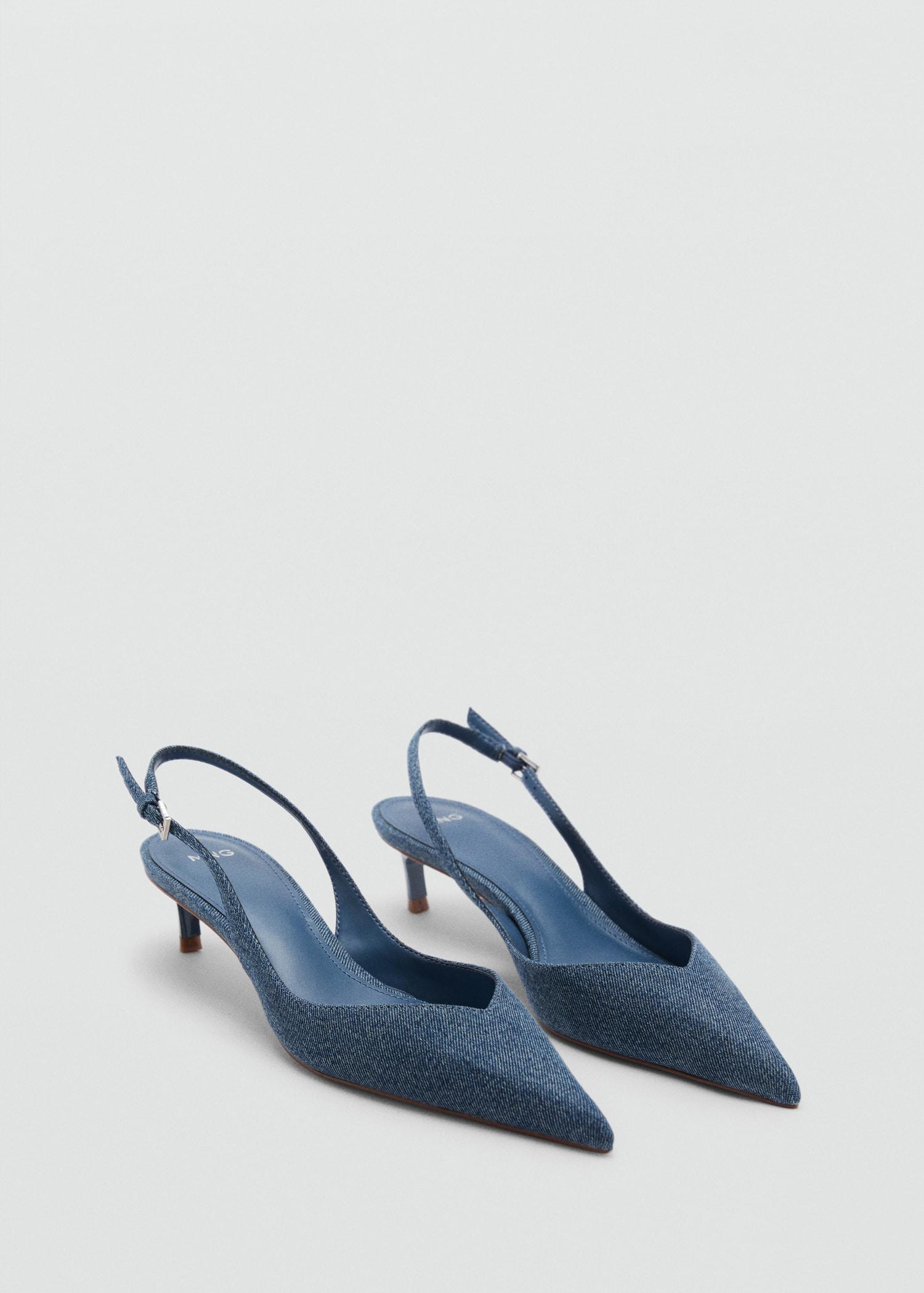 High-heeled denim shoes - Women | MANGO USA Product Image