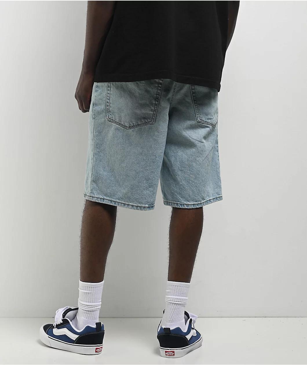 Empyre Scramble Grey Denim Skate Shorts Product Image
