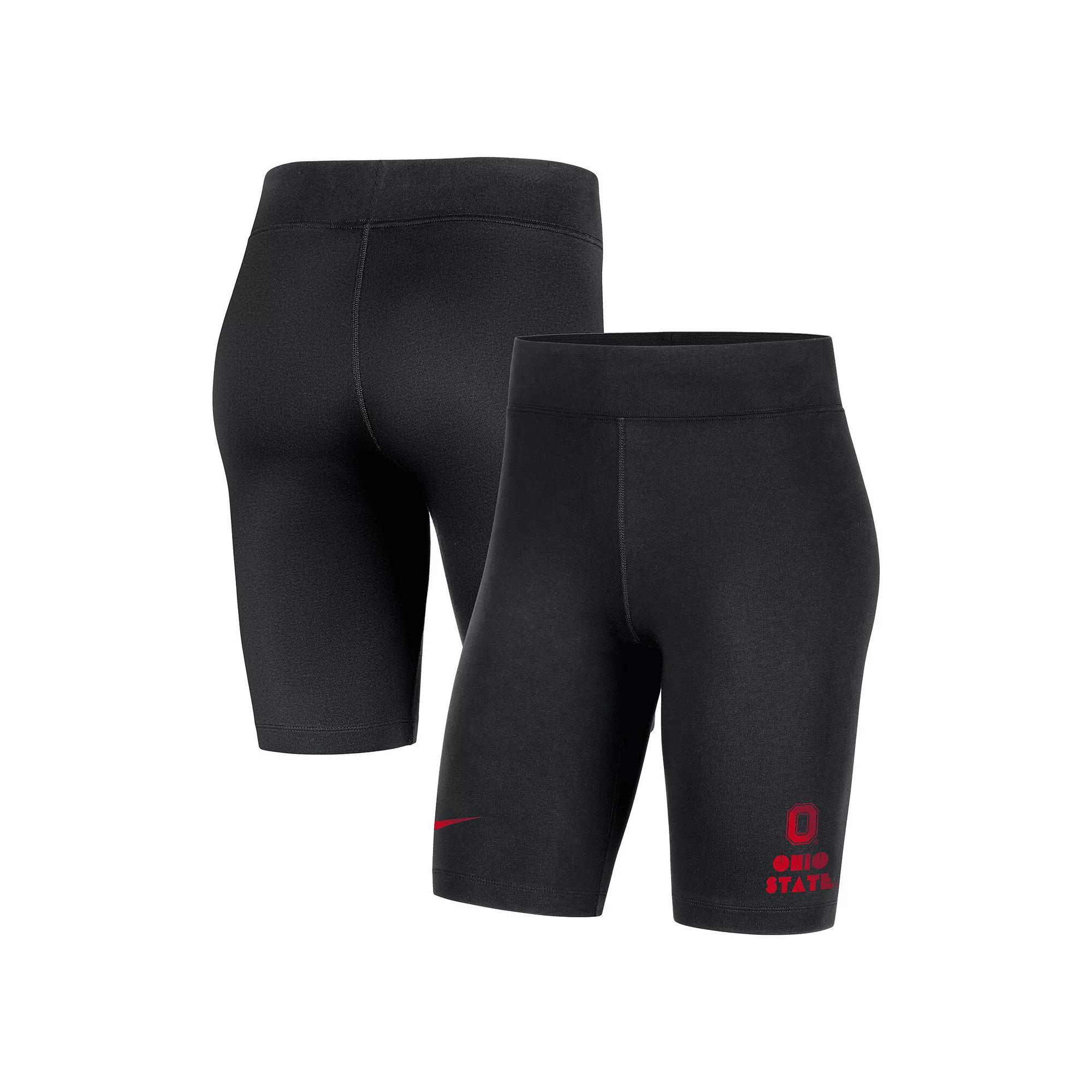 Women's Nike Black Ohio State Buckeyes Essential Tri-Blend Bike Shorts, Size: XS Product Image
