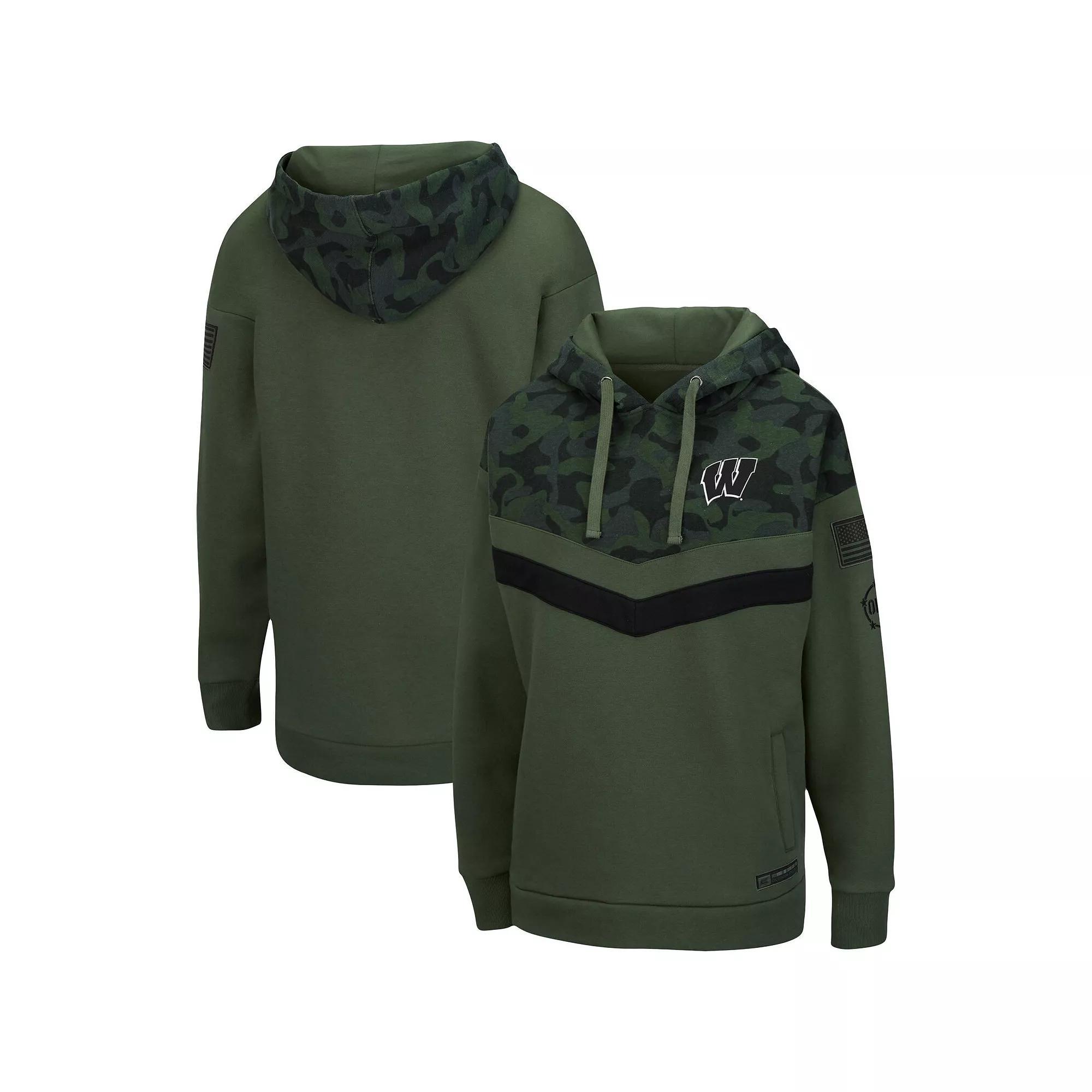 Women's Colosseum Olive/Camo Florida Gators OHT Military Appreciation Extraction Chevron Pullover Hoodie, Size: Medium, Team Product Image
