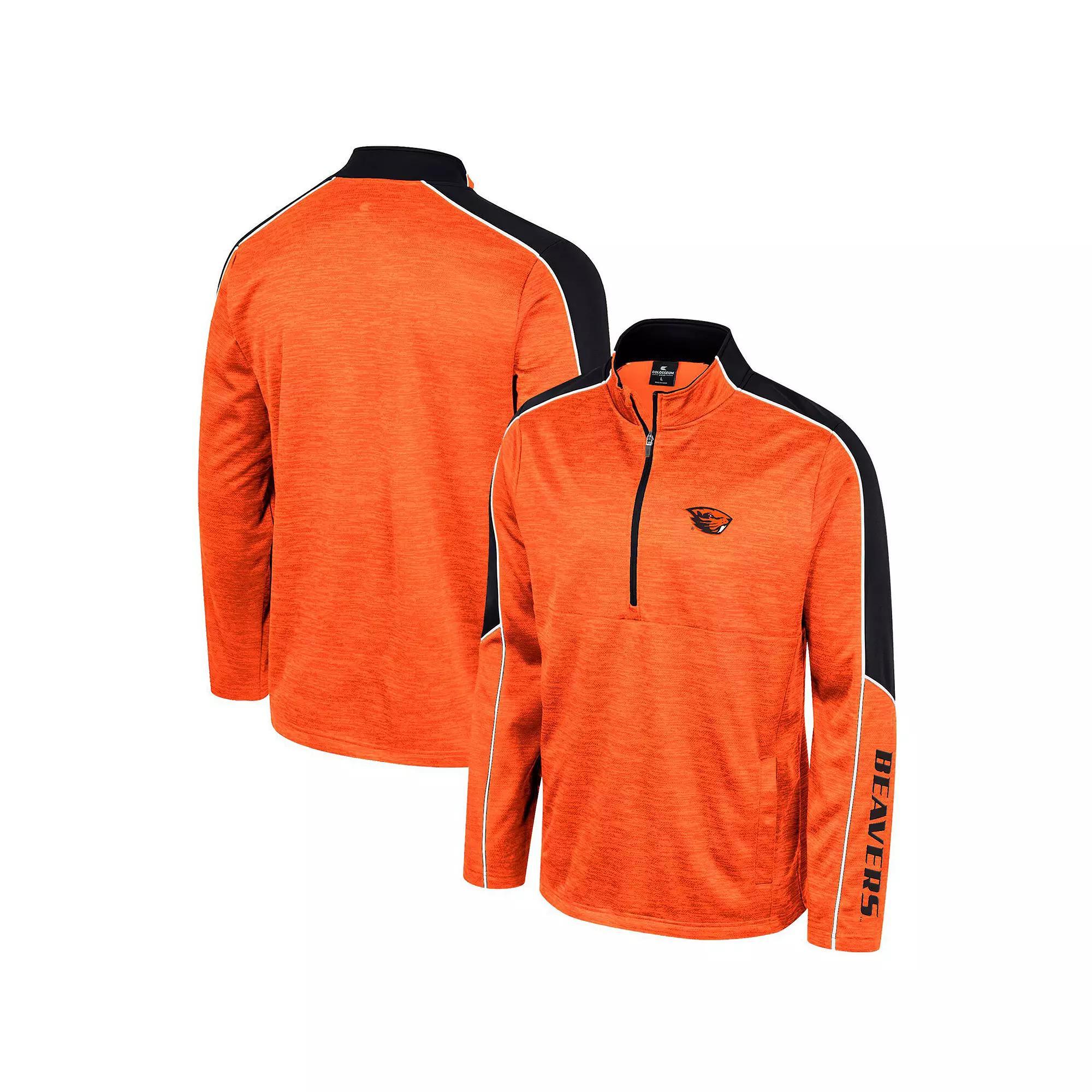Men's Colosseum Orange Oregon State Beavers Marled Half-Zip Jacket, Size: Medium Product Image