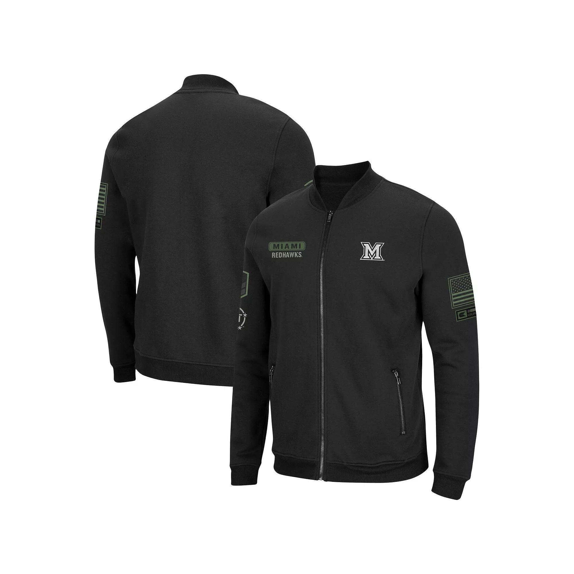 Men's Colosseum Black Wichita State Shockers OHT Military Appreciation High-Speed Bomber Full-Zip Jacket, Size: XL, Wst Black Product Image