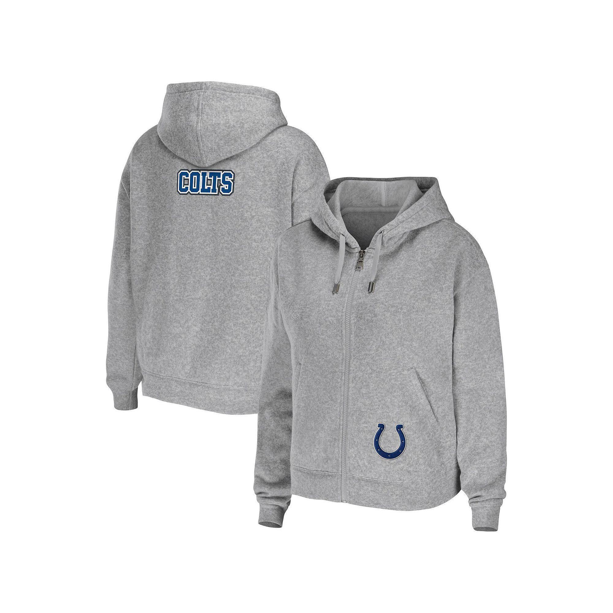 Women's WEAR by Erin Andrews Heathered Gray Seattle Seahawks Team Full-Zip Hoodie, Size: XL, Blue Product Image