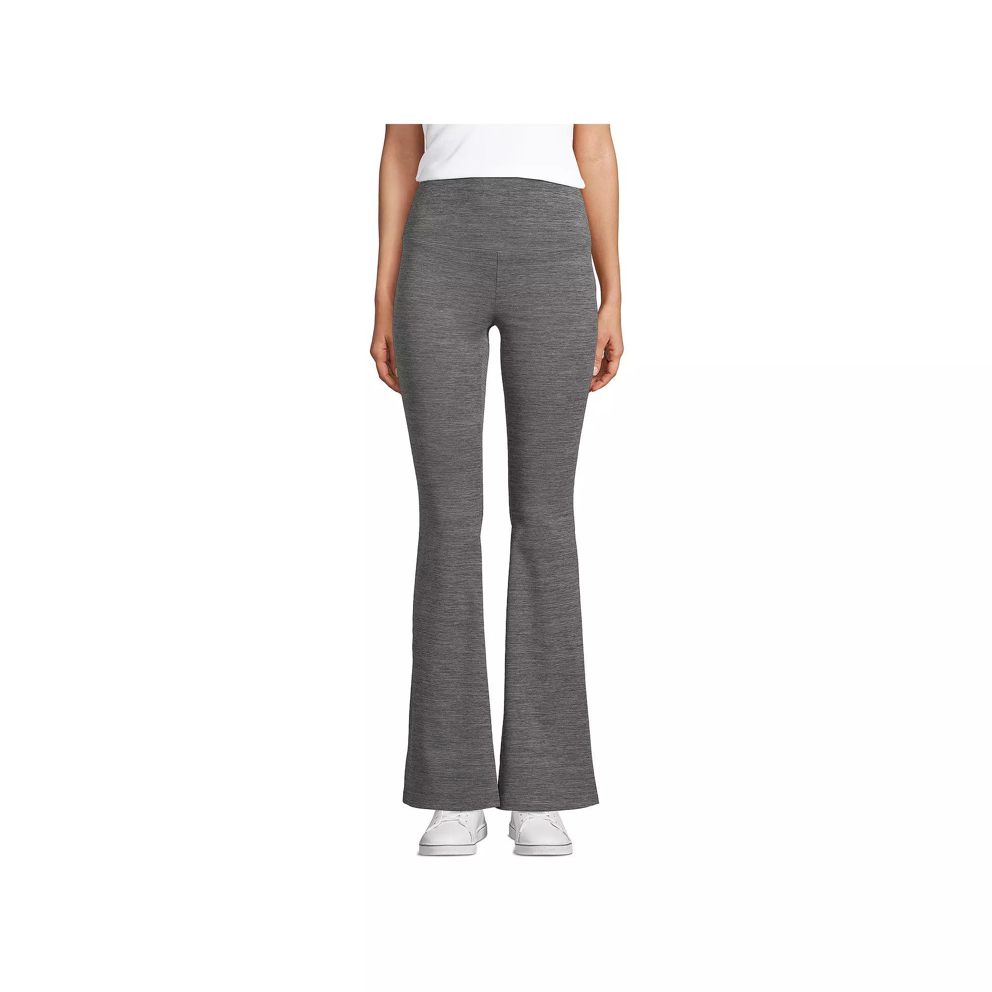 Women's Lands' End Active High Impact High-Rise Slim Flare Pants, Size: Medium, Grey Heather Product Image